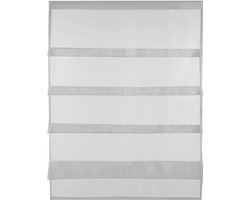 Transparant Vistrogordijn met Vouwlook - Eenvoudige en Moderne Decoratie in Diverse Kleuren (80 x 110 cm)