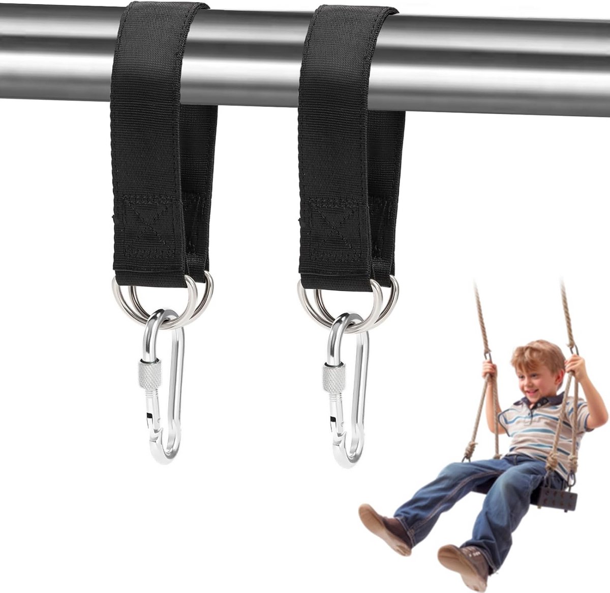 Schommelriem voor Hangmat en Schommel – 2 stuks 30 cm Nylon bevestigingstouw voor Buiten