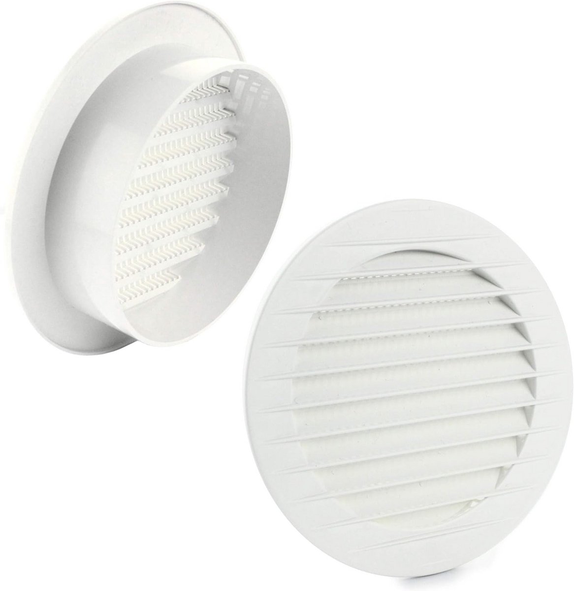Ventilatierooster met Insectenbescherming - Diverse Kleuren en Maten, Ø 60-160mm