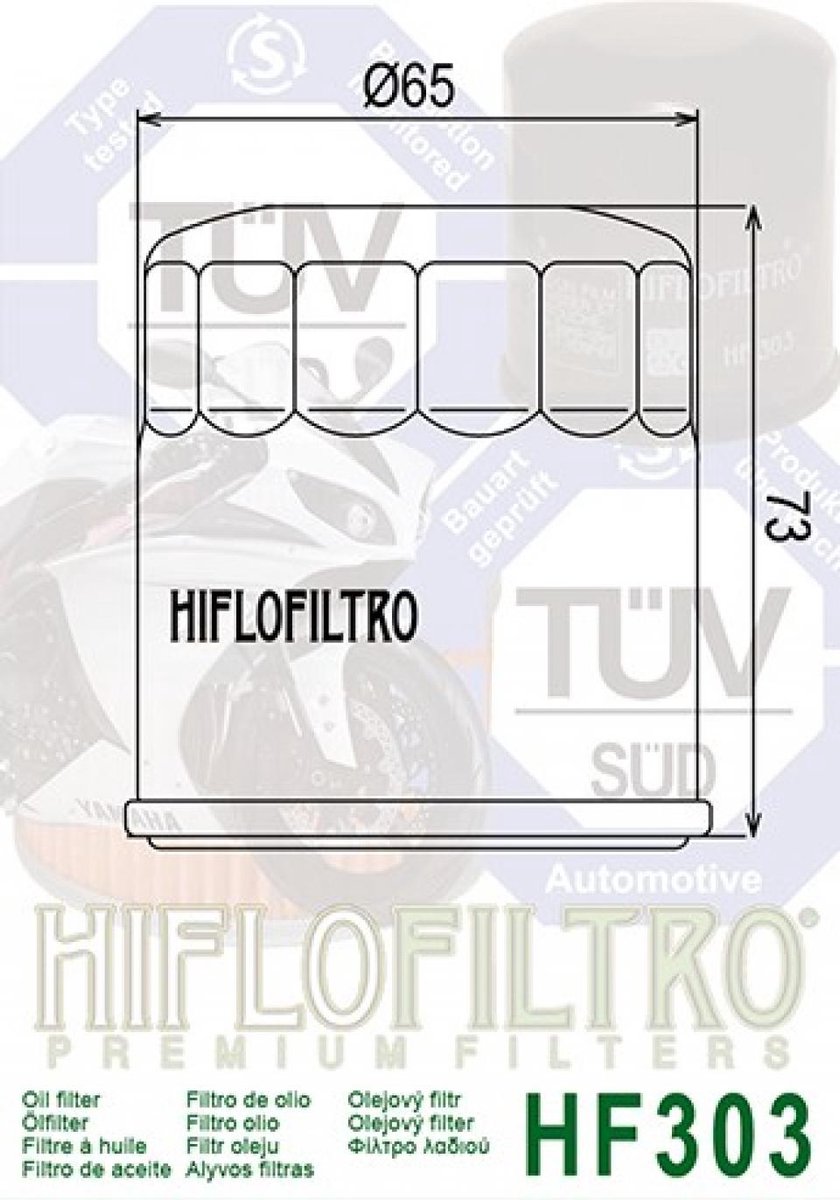 Filtre à huile Hiflofiltro pour Moto Honda 500 Cb N/S 1997 à 1998 Neuf