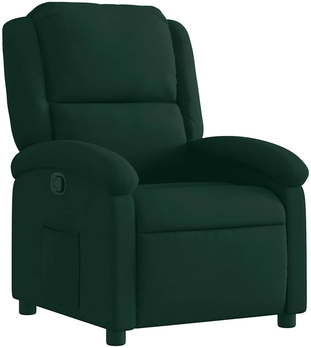 vidaXL Fauteuil - verstelbaar - fluweel - donkergroen