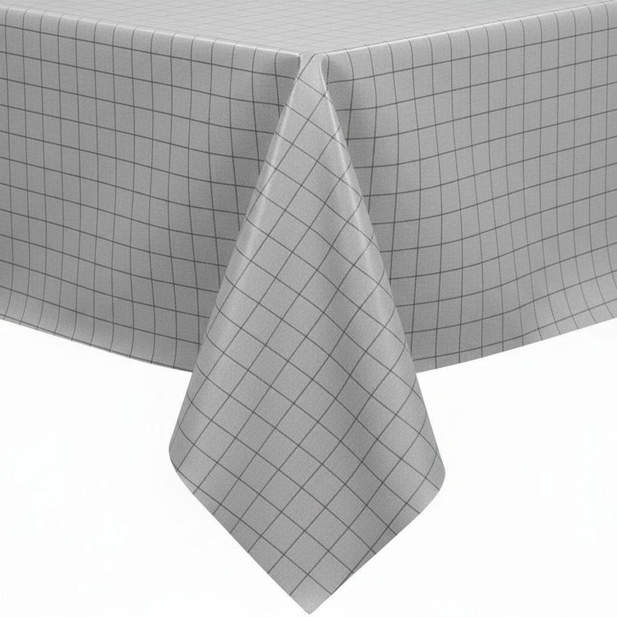 Protecttable - Tafelzeil Ruitje Como Grijs 140x120cm - Tafelkleed Afwasbaar - Kunststof