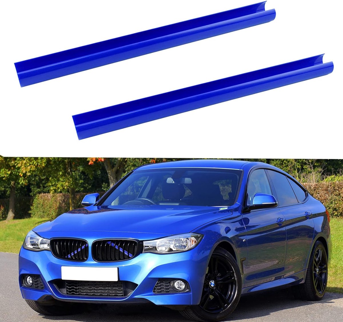 Grille Insert Versieringen Streep - 2 Stuks Blauw Compatibel met Diverse Modellen