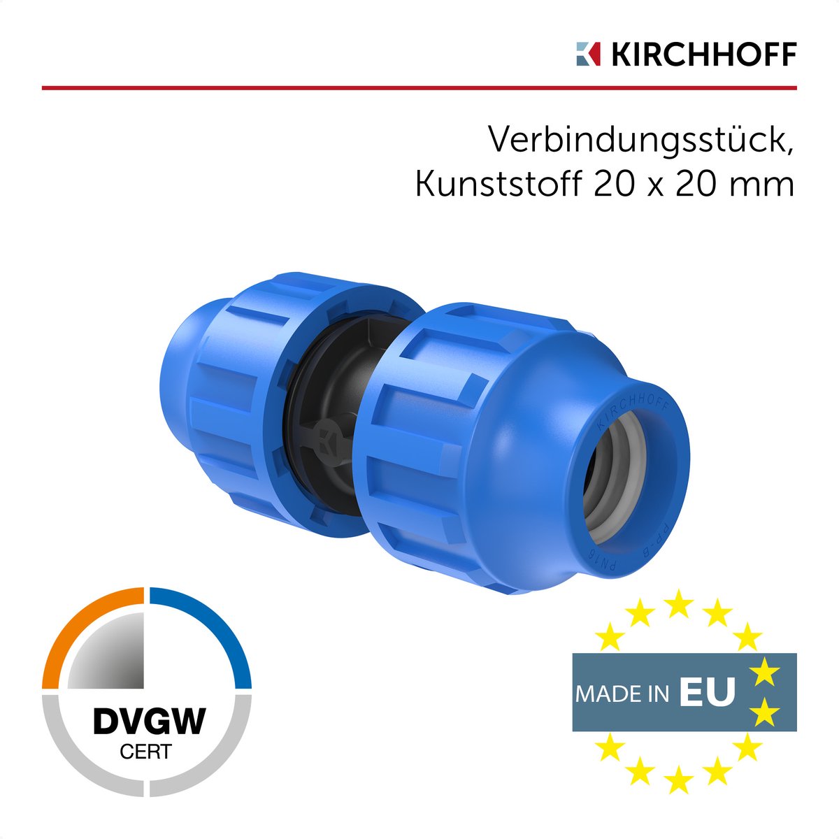 KIRCHHOFF PP fitting, 20 mm, knelfitting voor tyleen/socarex