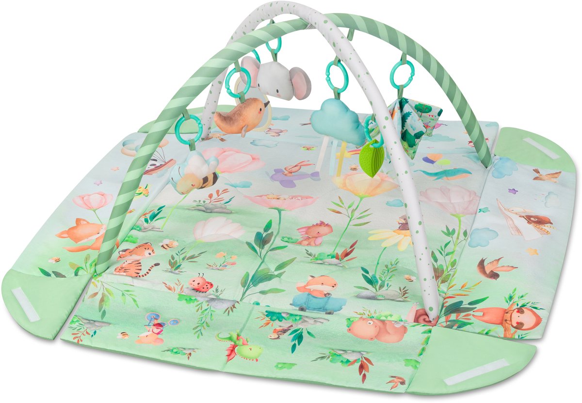 Lionelo Inga Multicolor – Multifunctionele Speelmat met Bogen – Speelkleed & Speelhek – 7 Sensorische Speeltjes – Baby Ontwikkeling & Motoriek — afbeelding 14