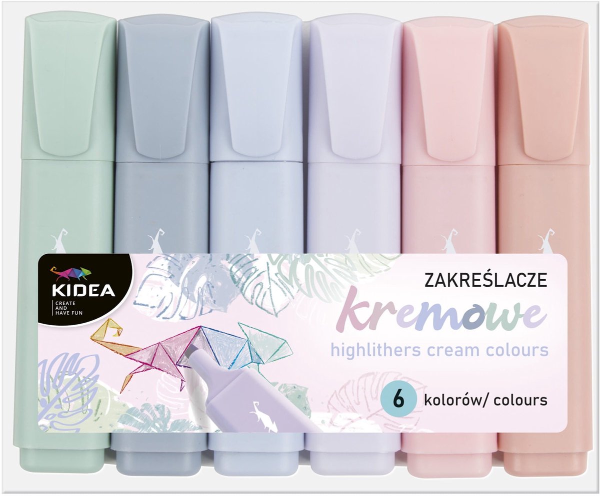 Kidea Crème Kleur Markeerstiften - 6 Pastelkleuren