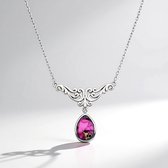 Cavill - 925 Sterling Zilveren Halsketting - Turquoise Mozaïek Peervormige Cabochon 3,57 Karaat - Verstelbare Ketting - Elegant & Tijdloos Sieraad