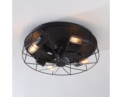 LumenXL - Industriële plafondventilator Fistik - Zwart - Zomer- en winterfunctie - E27 fitting