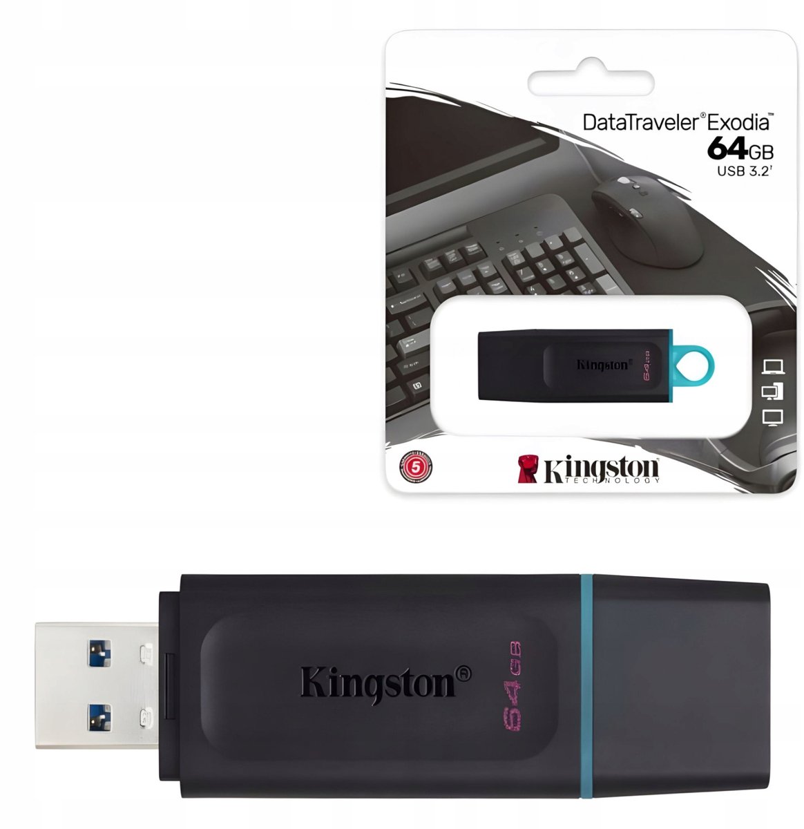 Kingston DT Traveler Exodia - Usb-stick - 64GB - USB 3.2 - Zwart