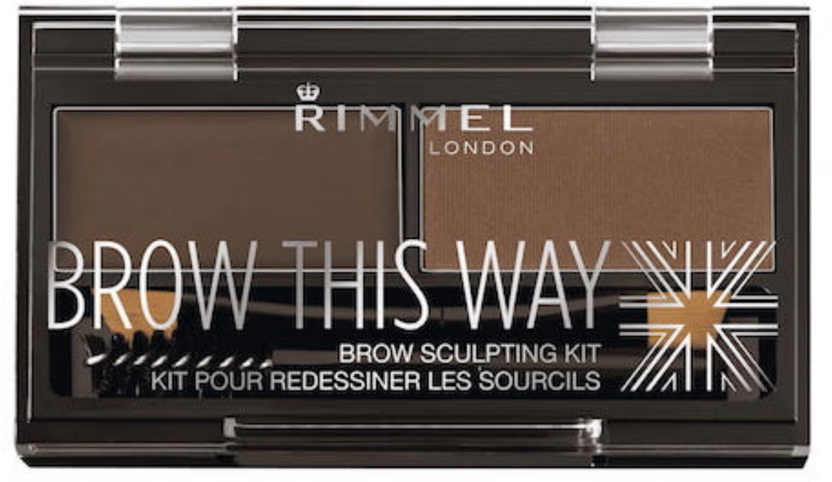 Bol.com Rimmel London Brow This Way Kit Wenkbrauwpoeder - 003 Dark Brown aanbieding