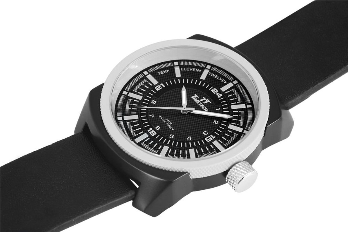 TT TIMETECH Herenhorloge imitatieleer 3 ATM