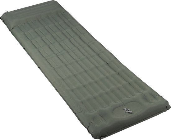TTLUOKER®Slaapmat zelfopblazend 197 x 71 cm - Ultra Dik 12 cm Luchtbed met Ingebouwde Voetpomp - Draagkracht tot 200 kg - Camping matras - Slaapmatje - Militaire Groen