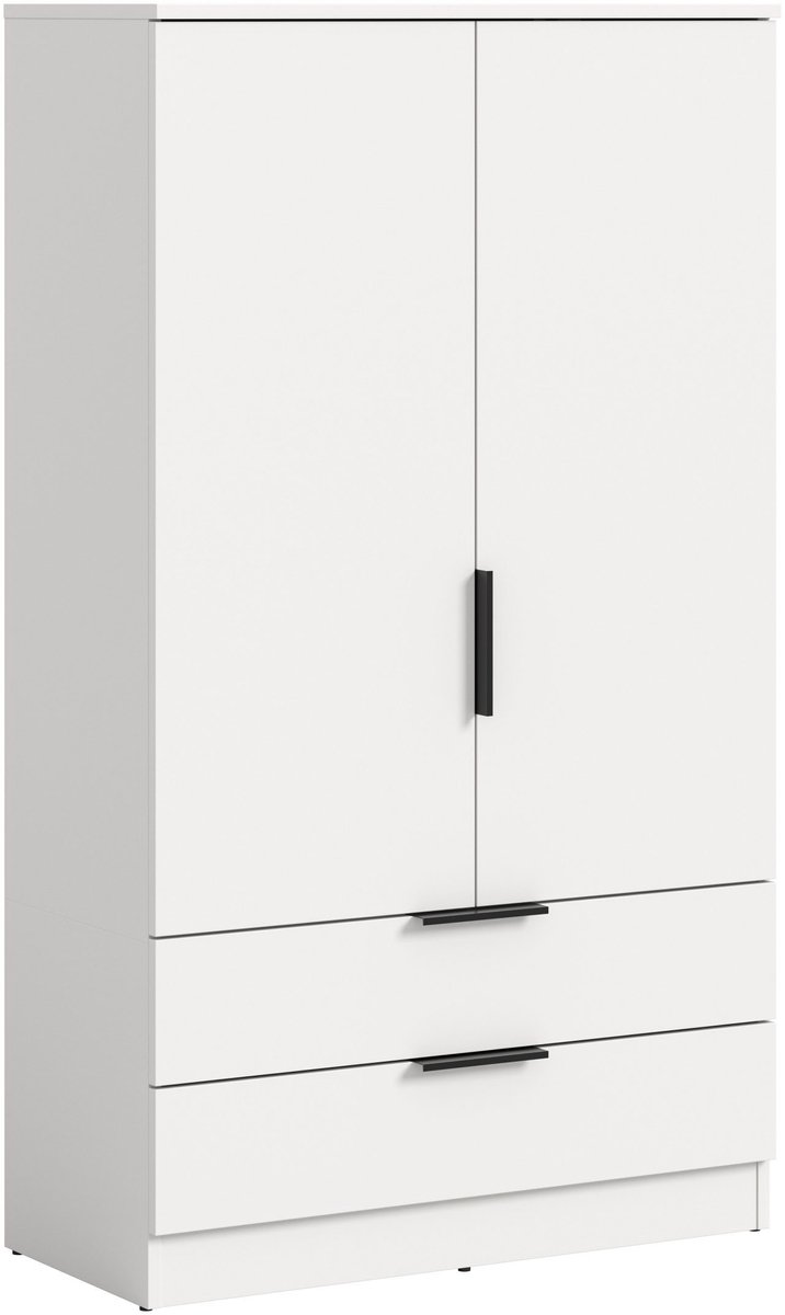 Furnilux Witte wasgoedkast op wielen - Moderne opbergoplossing voor elk huis - 80x140x37cm