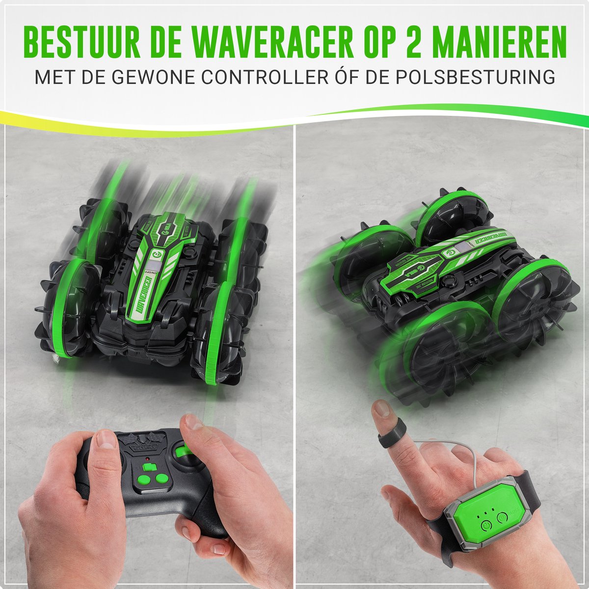 GILA Bestuurbare Auto All-Terrain - RC Auto met 2 Accu's - Waterdicht - Speelgoed Autos Jongens - Buitenspeelgoed - Race Car/Boot Land & Water - 1,5u Speelplezier - Radiografisch — afbeelding 2
