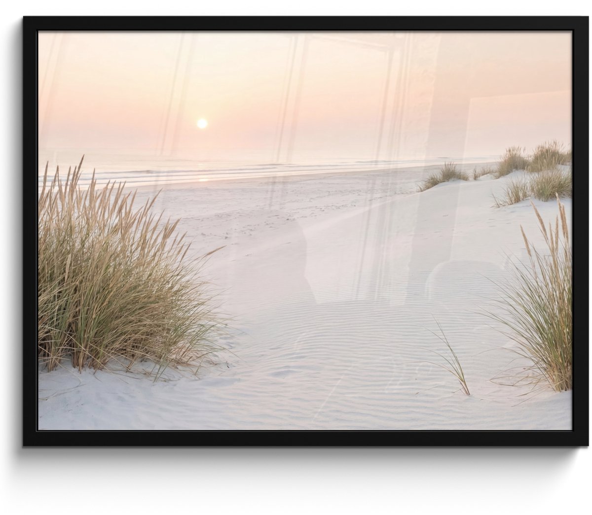 FrameYourWall Poster in lijst - Fotolijst 70x50 cm - Posters - Horizon - Duinlandschap - Zand - Posterlijst zwart - Decoratie - Wanddecoratie woonkamer - Muurdecoratie slaapkamer