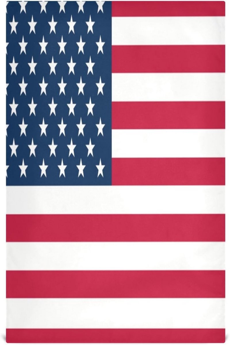 Set van 4 Vintage Amerikaanse Vlag Keukentheedoeken - Zachte, Absorberende Vaatdoeken