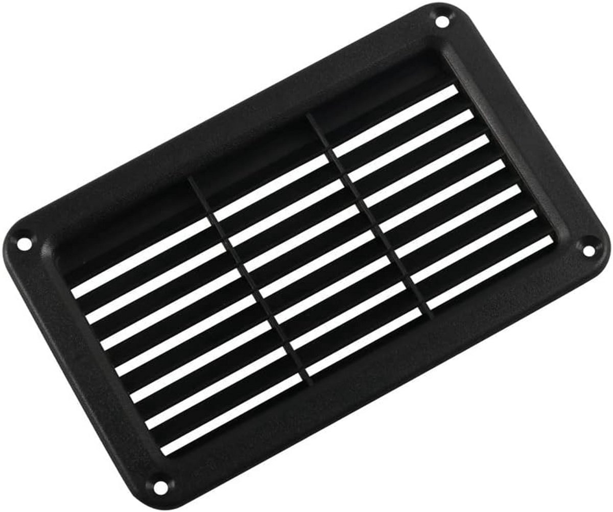 Ventilatierooster Rechthoekig Zwart voor Camper, Boot en Ventilatieopeningen