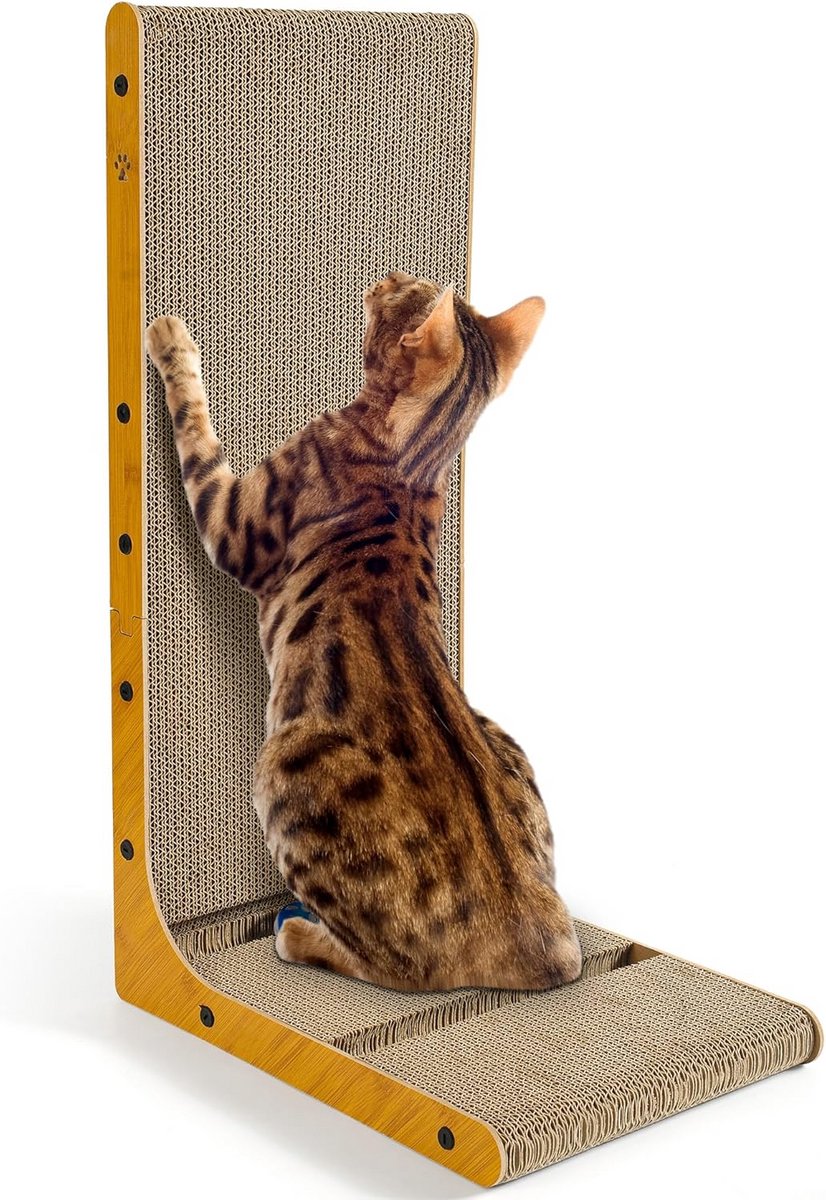 L-vormige Krabplank voor Katten, 70 cm, Muur- en Hoekmontage, Krabkarton voor Krabben, Spelen en Rusten, Bescherm uw Meubels
