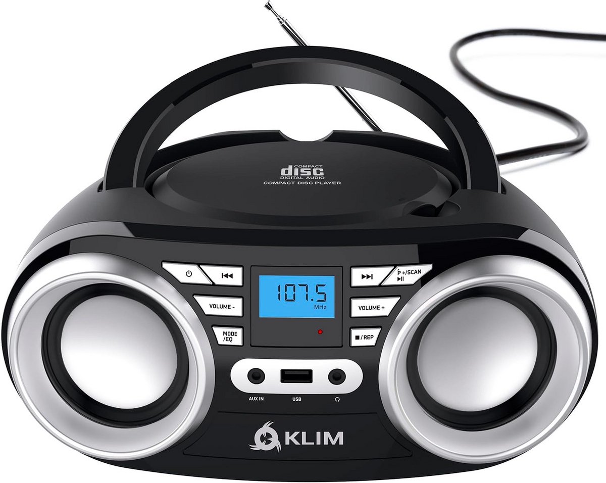 Draagbare CD-speler met Bluetooth, FM-radio en dual speaker