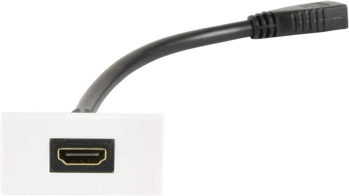 HDMI Wandmodule met Female Staart - Vergulde Aansluiting voor HD-weergave