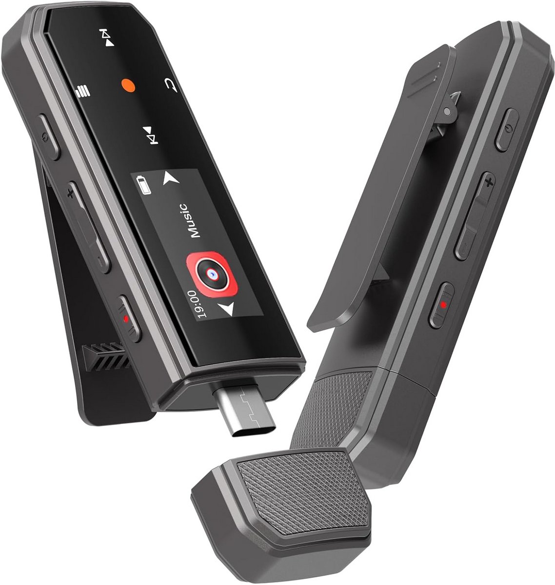 Draagbare MP3-speler 64 GB - Bluetooth 5.3, FM-radio, Type C, USB stick, clip ontwerp