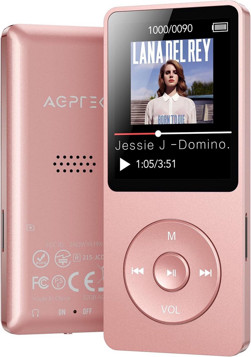 Draagbare MP3 Speler met 32GB, Bluetooth 5.0 en FM Radio