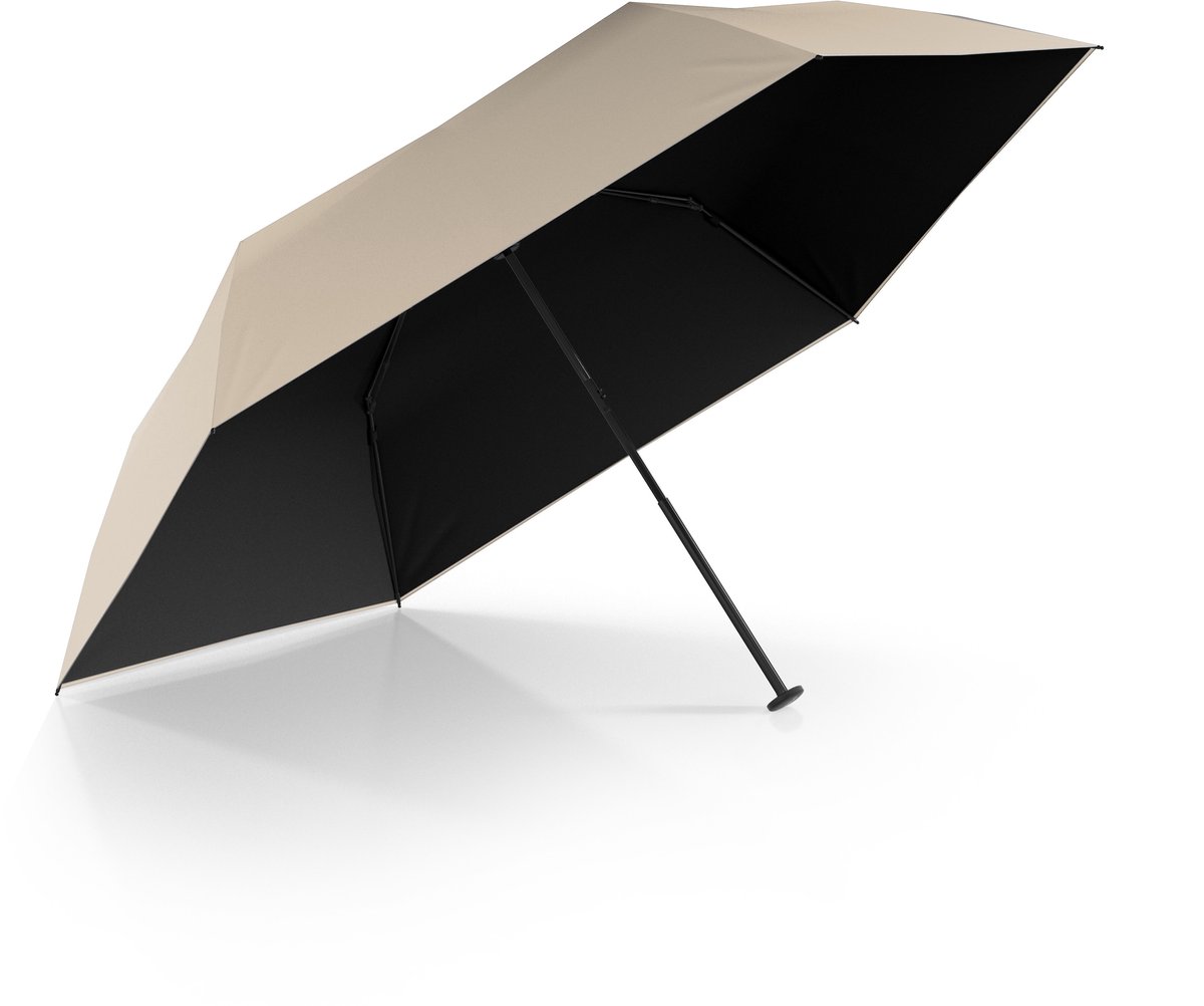 doppler paraplu Zero Ultra Sun Mini Uni Solid Macadamia Beige / Black crème