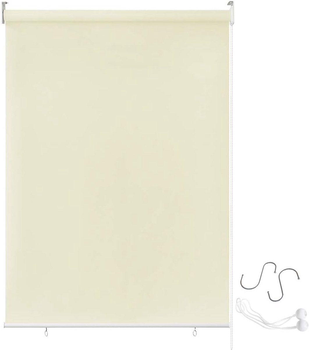 Rolgordijn Buiten Beige 180x240 cm - Zonwering en Inkijkbescherming voor Balkon en Terras