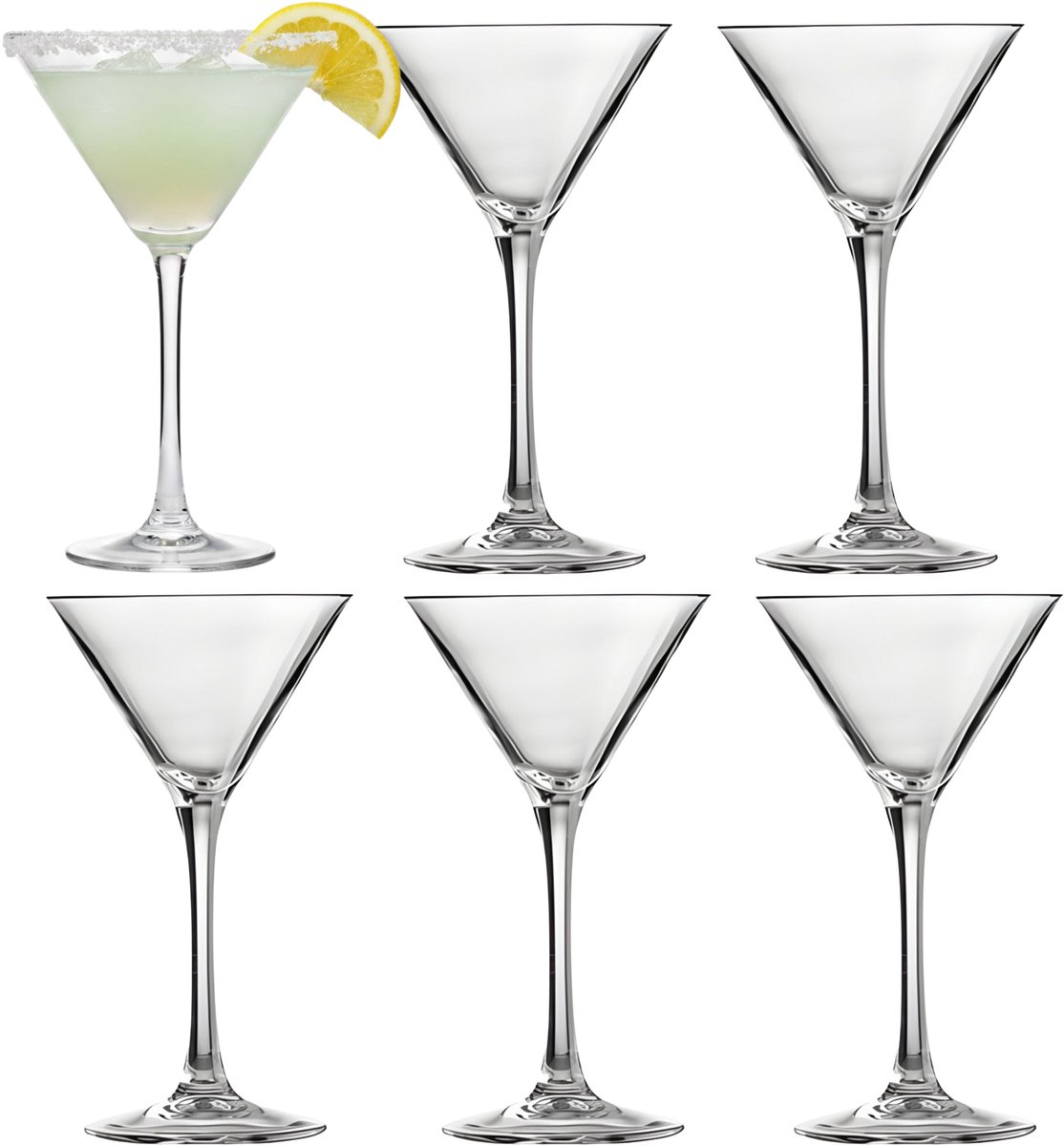Vicrila Martini glazen set - 6x - glas - 14 cl - cocktail glas