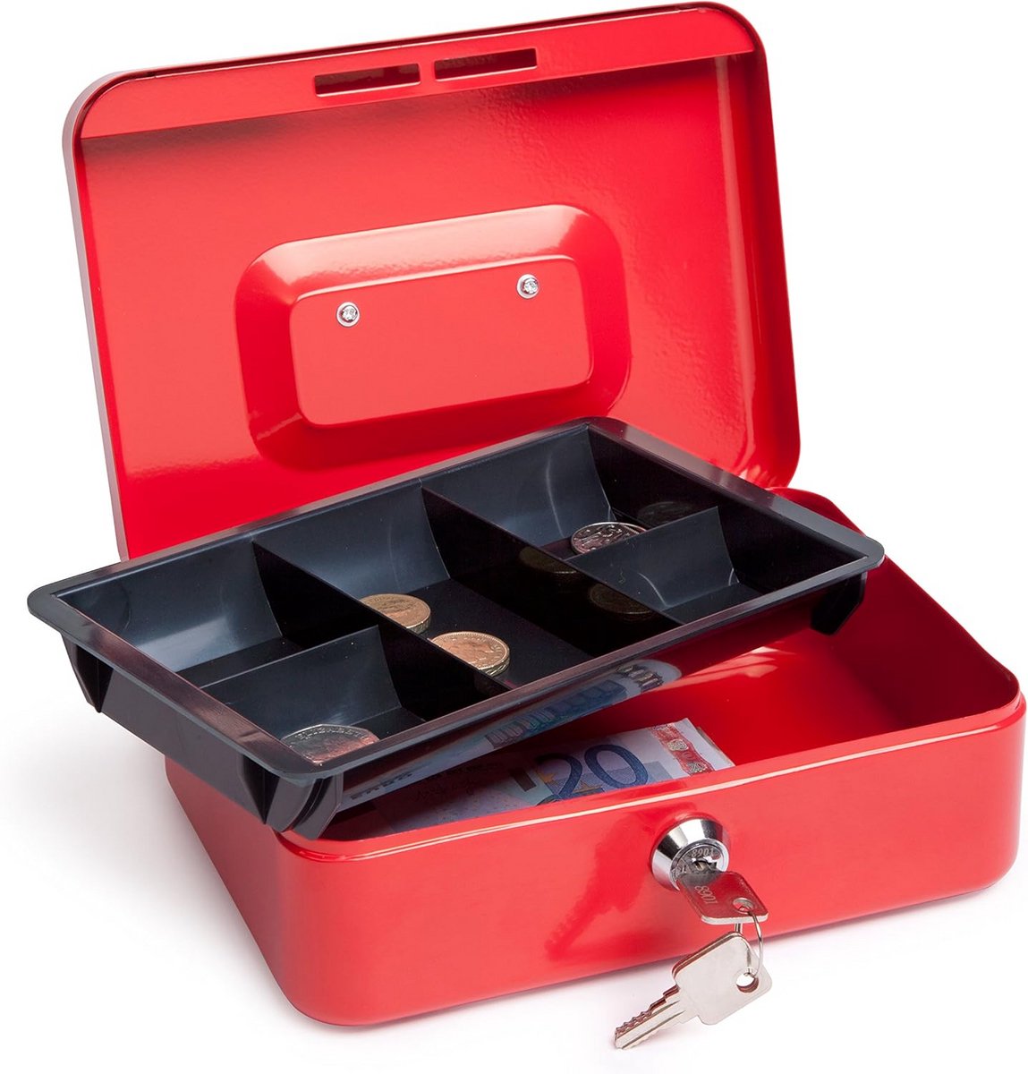 Stevige Zwarte Geldcassette met Munvak 25cm