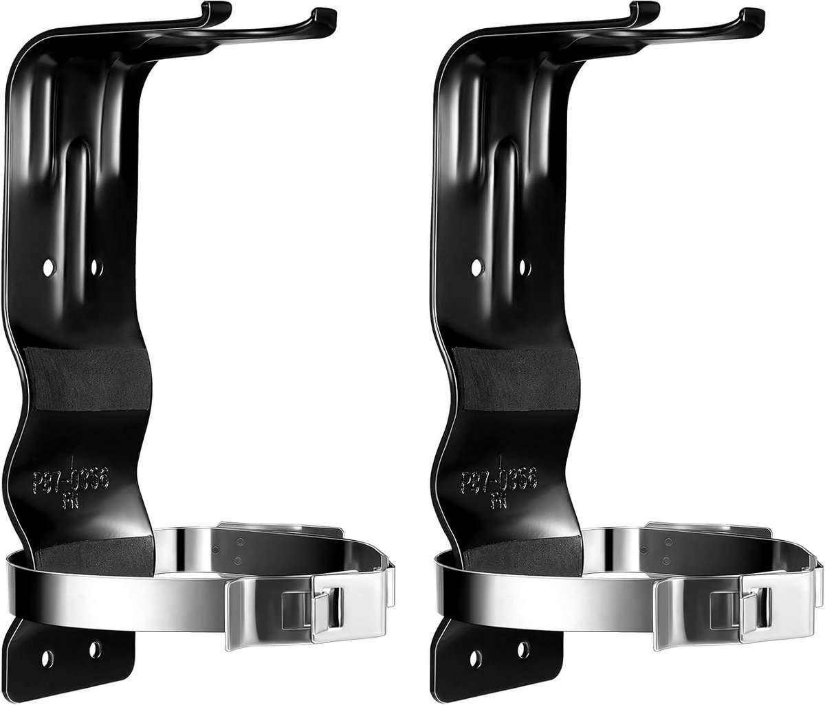 2x Universele Brandblusser Beugel RVS - Wandhouder voor 5 LBS Blusser - Zwart