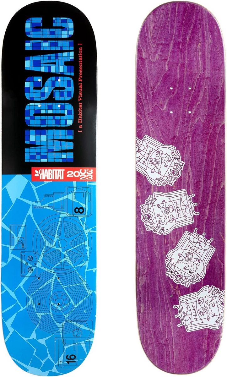 Houten Skateboard Deck 8.1 inch Mozaïek Design