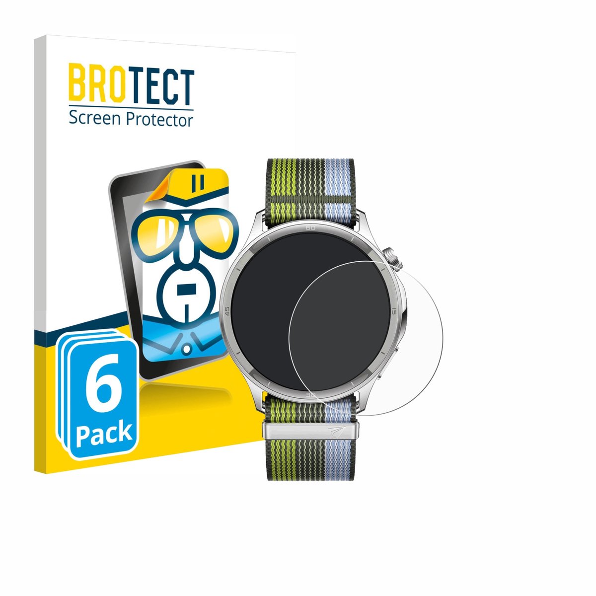 BROTECT - Screenprotector voor Oppo Watch S - Folie Beschermfolie transparant 6 Stuks