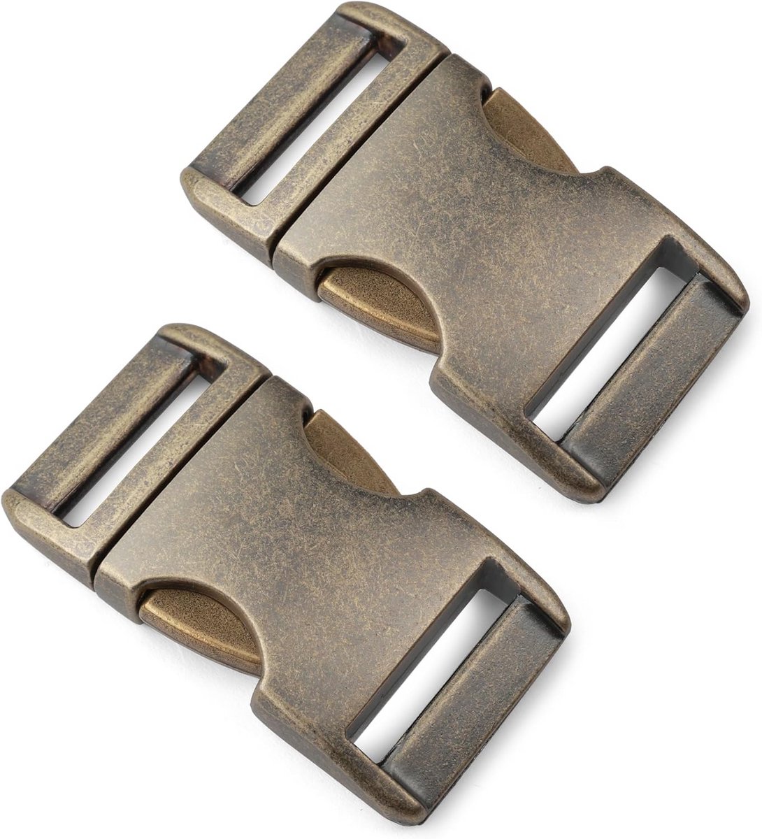2 Stuks Metalen Snap Sluitingen Antiek Goud Look voor Paracord en Halsbanden