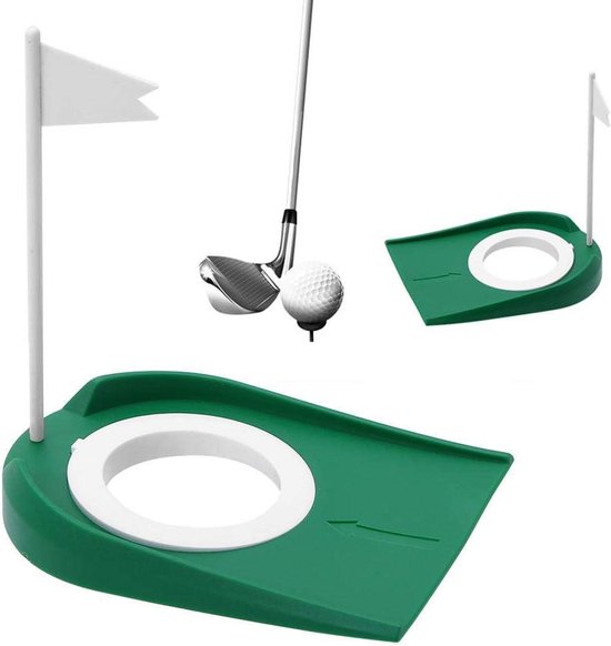 Putting Cup - Plastic oefenhulp met verstelbaar gat en White Flag voor golftraining — afbeelding 5