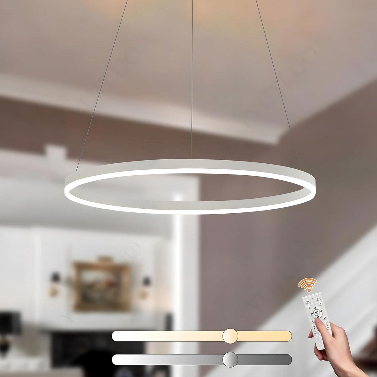 Moderne DIY LED Plafondlamp Met Verstelbare Ringen Dimbare Verlichting