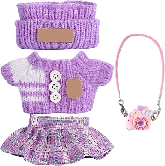 Luxe Poppenkleding Set 17 cm - Jurkjes in Paars en Roze — afbeelding 5