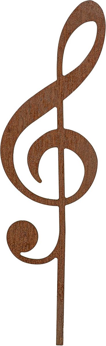 Tuindecoratie Muzieksleutel van Cortenstaal | Roestdecoratie voor Tuin en Terras