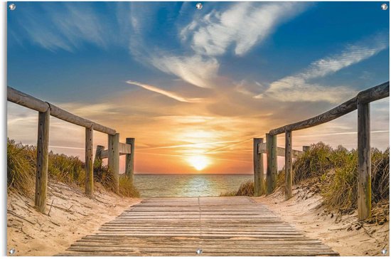 Poster de jardin Coucher de soleil sur la plage
