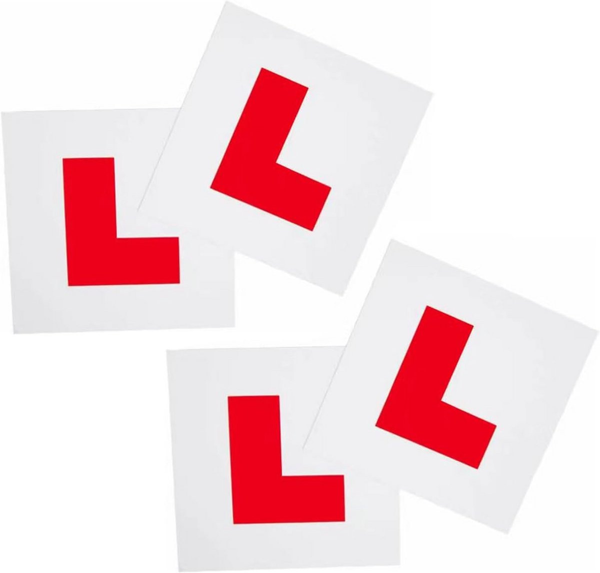 4x Zelfklevende L Plaat Sticker voor Auto - Niet Magnetisch & Waterdicht