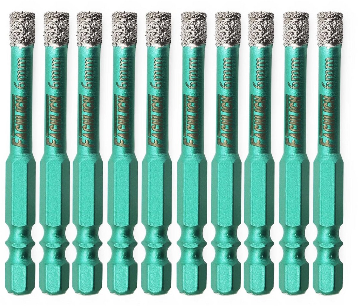 Diamant Boor Ø6mm voor Tegels, Graniet en Marmer - 10 Delige Set met Hex Schacht
