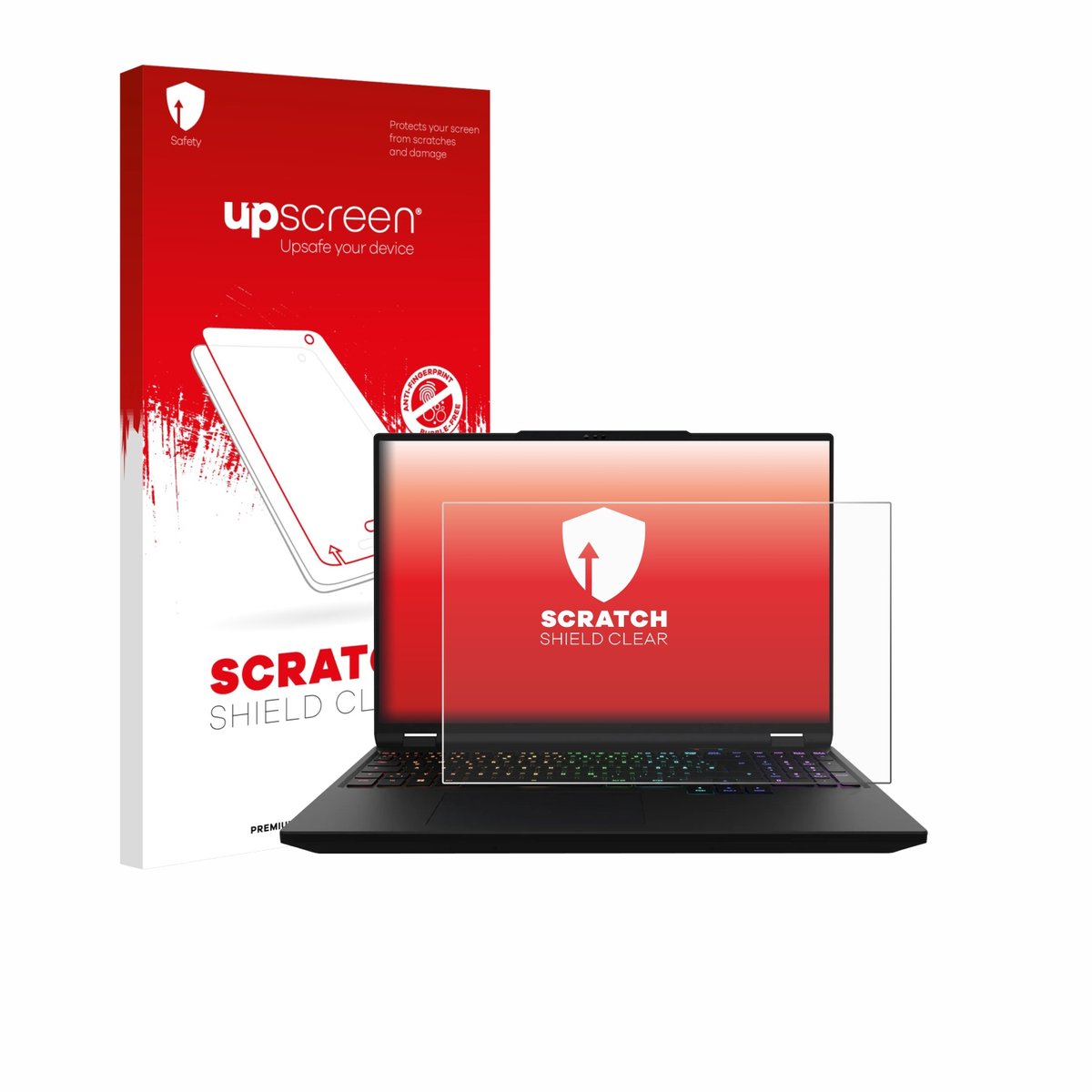 upscreen - Screenprotector voor XMG Apex 16 Max - Folie Beschermfolie transparant