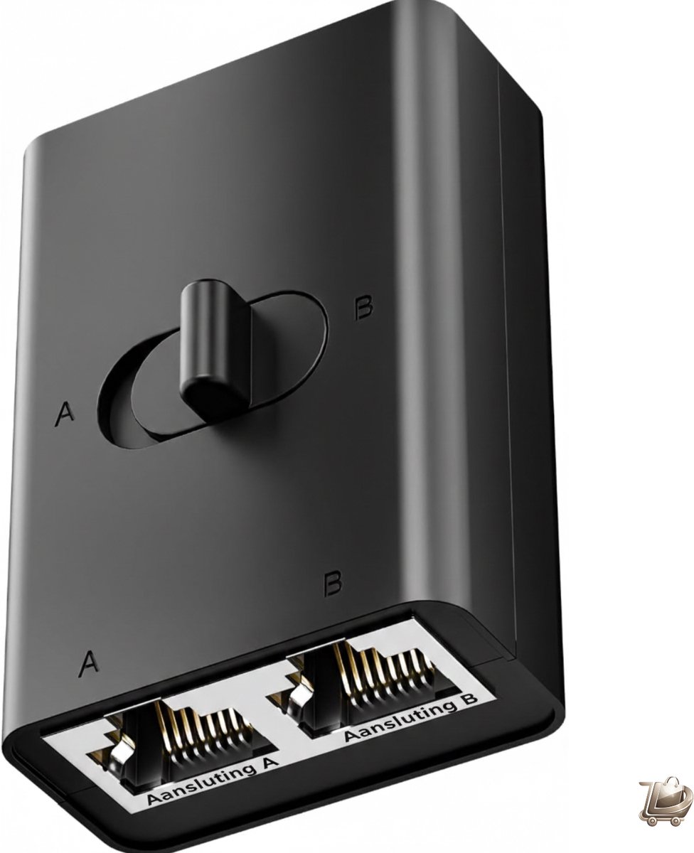 Netwerk LAN Switch - 2 Poorten 1000Mbps - Passieve RJ45 Ethernet Selector Hub - PoE Ondersteuning - Goud Gecoate Connectoren - 1 Ingang 2 Uitgangen - Energiezuinig - Netwerkapparatuur - Bedrade Verbinding