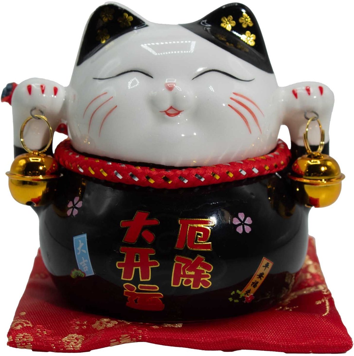 Ancient Wisdom Decoratief beeld - keramische spaarpot kat multicolor one size - spaarpot - kat - decoratie - figuur - cadeau - interieur