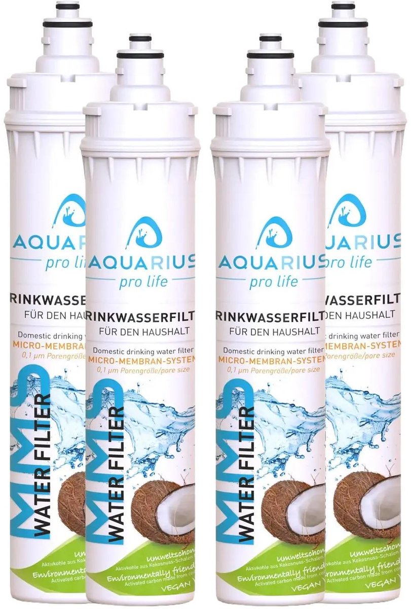 AQUARIUS pro life – 4-jarige bundel vervangingspatronen (-8%) – drinkwaterfilter – 3‑staps