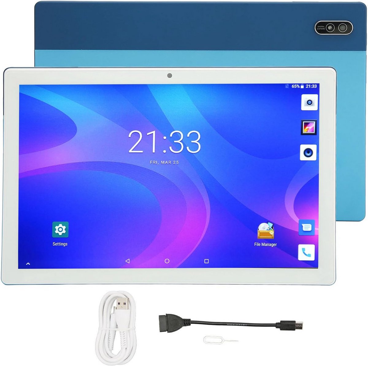 Krachtige Blauwe 10 Inch Android Tablet met 4G, 8GB RAM en 256GB Opslag