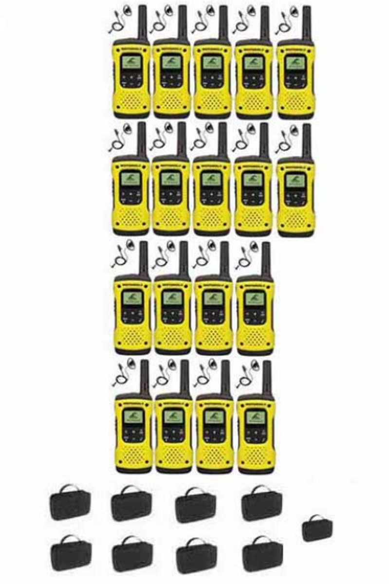 Set van 18 Motorola TLKR T92 H2O IP67 PMR446 Portofoons met D-shape oortje
