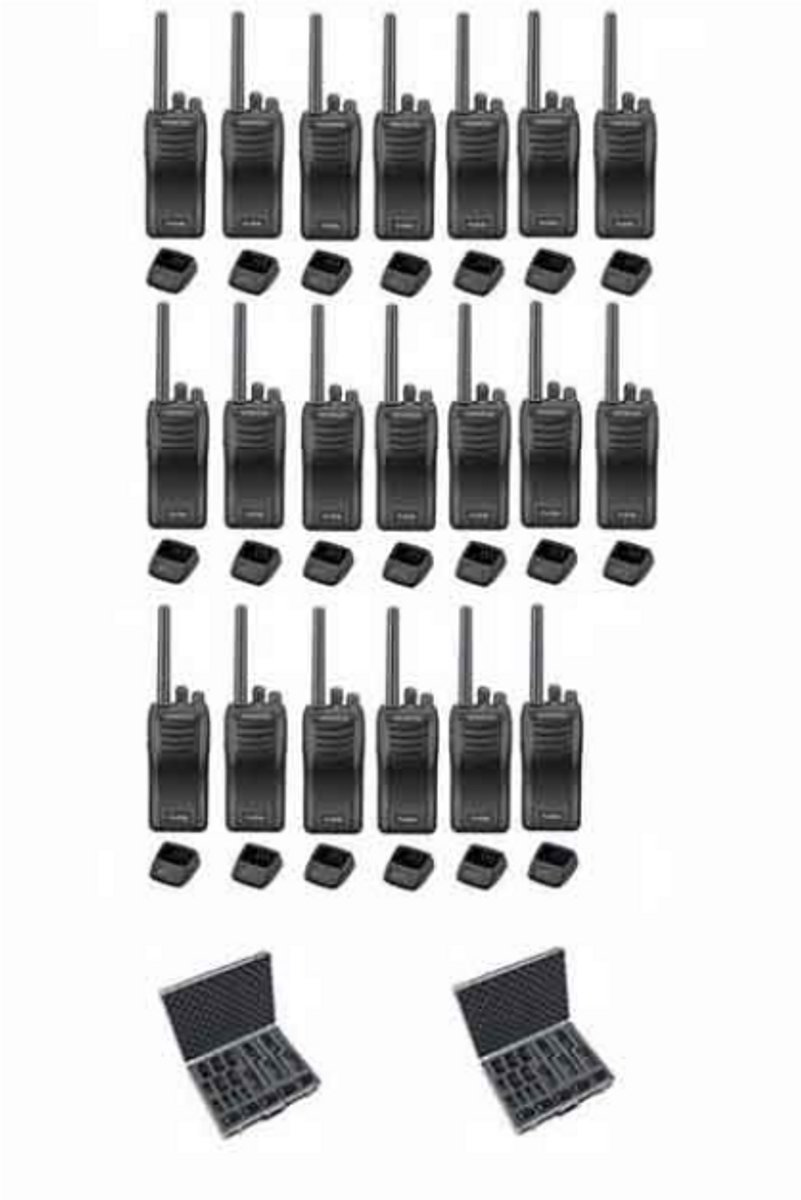 Set van 20 stuks Kenwood TK-3501 PMR446 met tafelladers en koffer