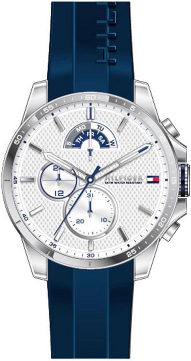 Unisex Quartz Horloge met Multi-wijzerplaat en Siliconen Band