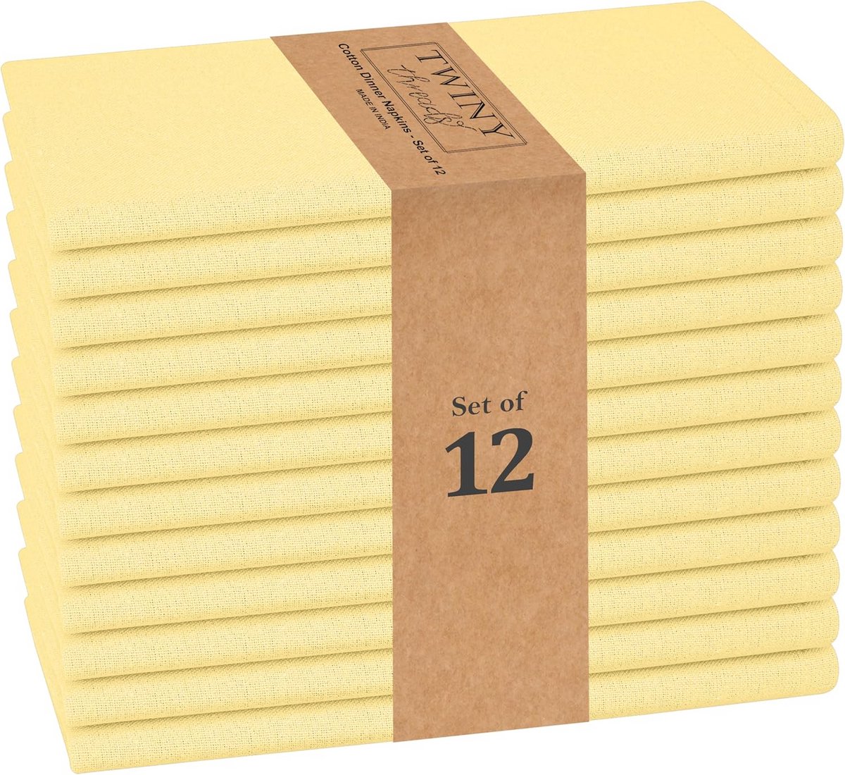 Stoffen servetten 47x40 cm - 100% katoen - wasbaar - herbruikbaar - set van 12